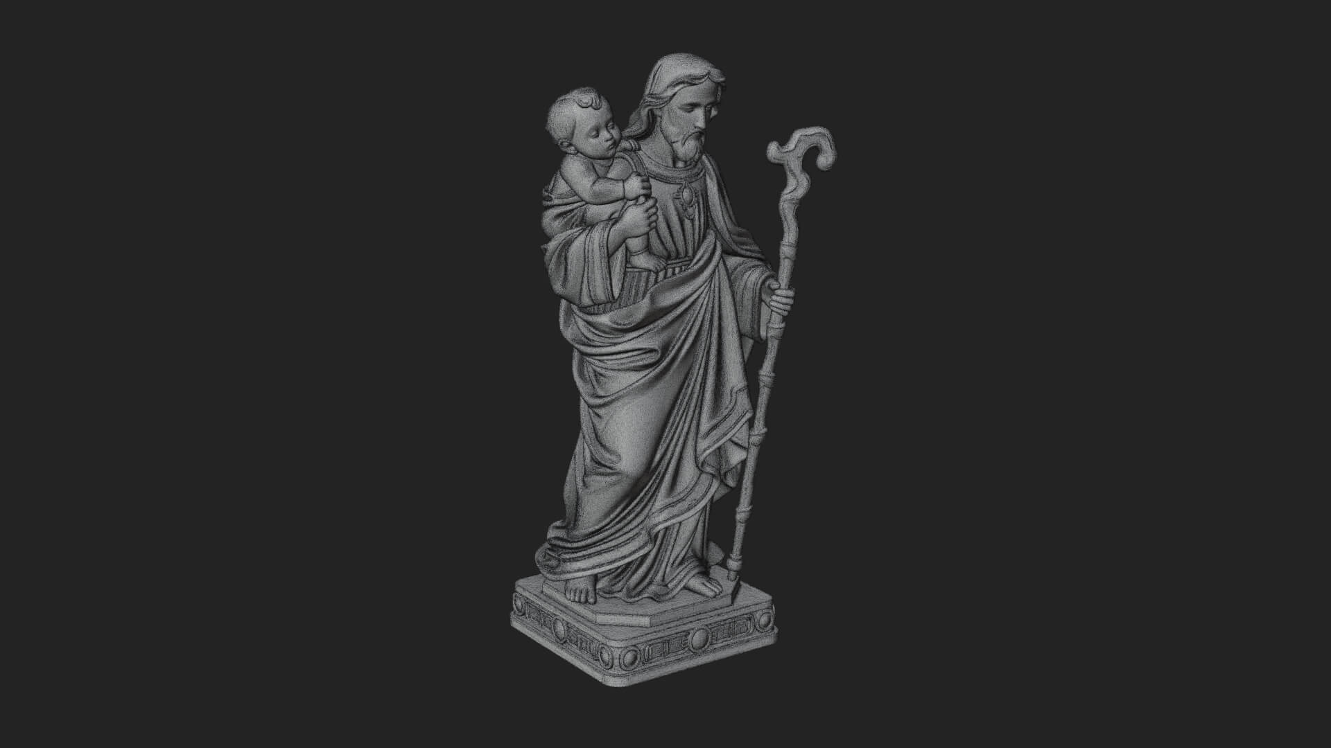 Saint Joseph with Child Statue Design 3 3D Print Model 3D Model