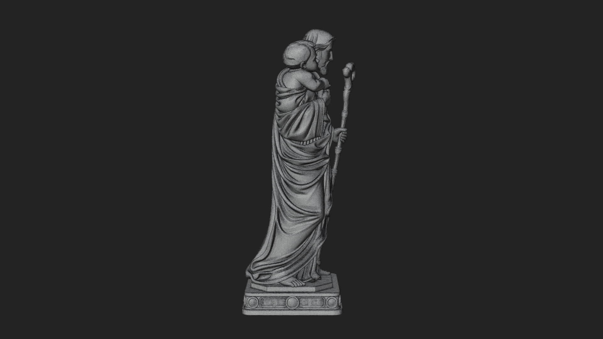 Saint Joseph with Child Statue Design 3 3D Print Model 3D Model
