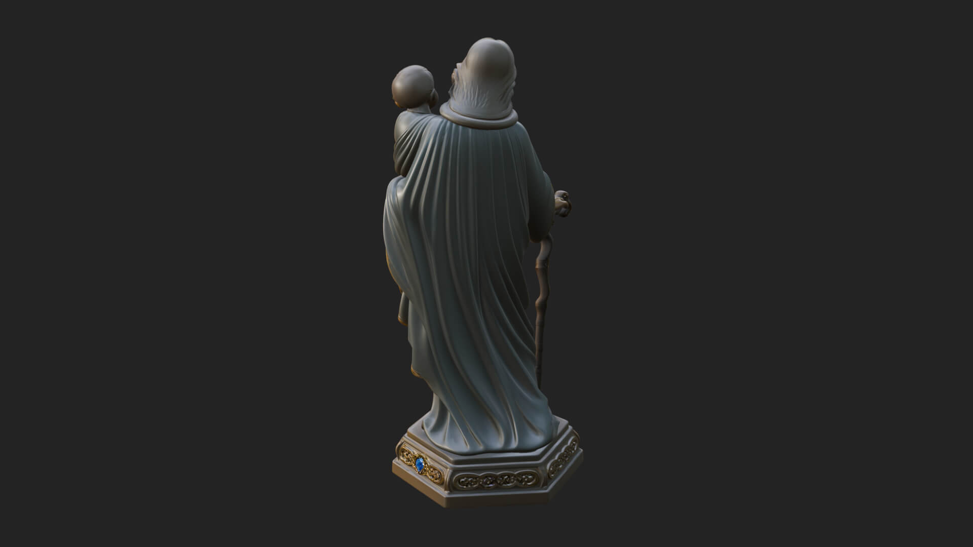 Saint Joseph with Child Statue Design 4 3D Print Model 3D Model