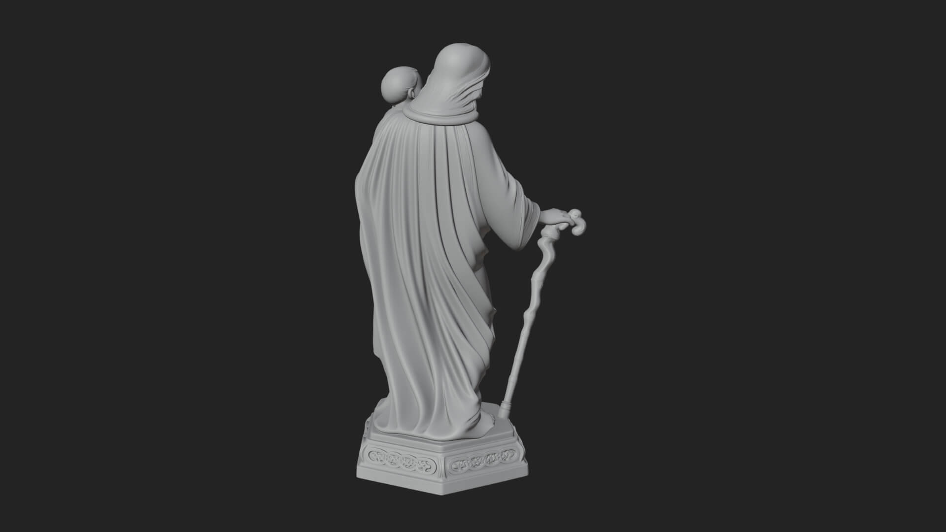 Saint Joseph with Child Statue Design 4 3D Print Model 3D Model