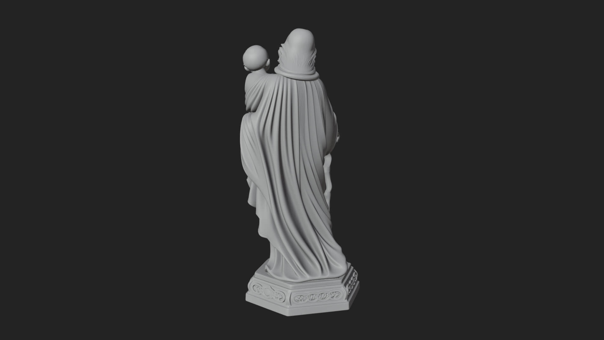 Saint Joseph with Child Statue Design 4 3D Print Model 3D Model