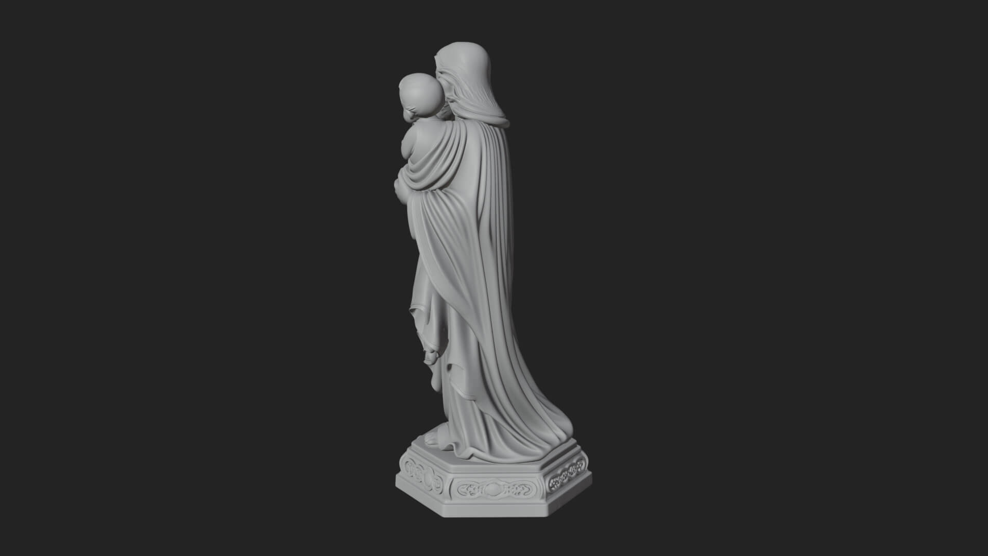 Saint Joseph with Child Statue Design 4 3D Print Model 3D Model