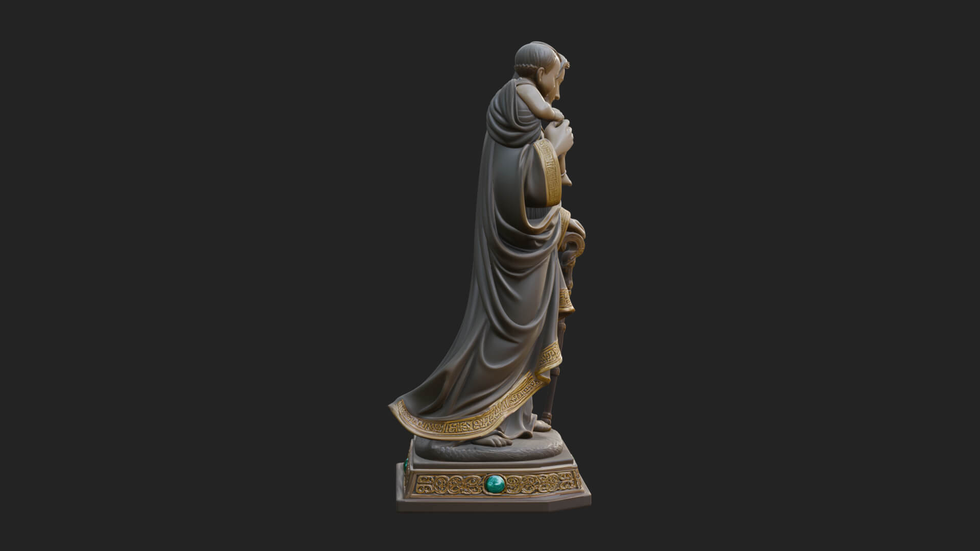 Saint Joseph with Child Statue Design 5 3D Print Model 3D Model