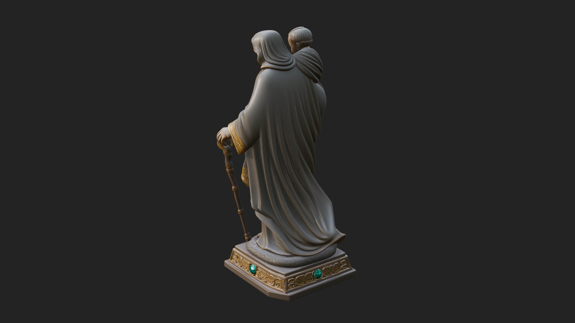 Saint Joseph with Child Statue Design 5 3D Print Model 3D Model