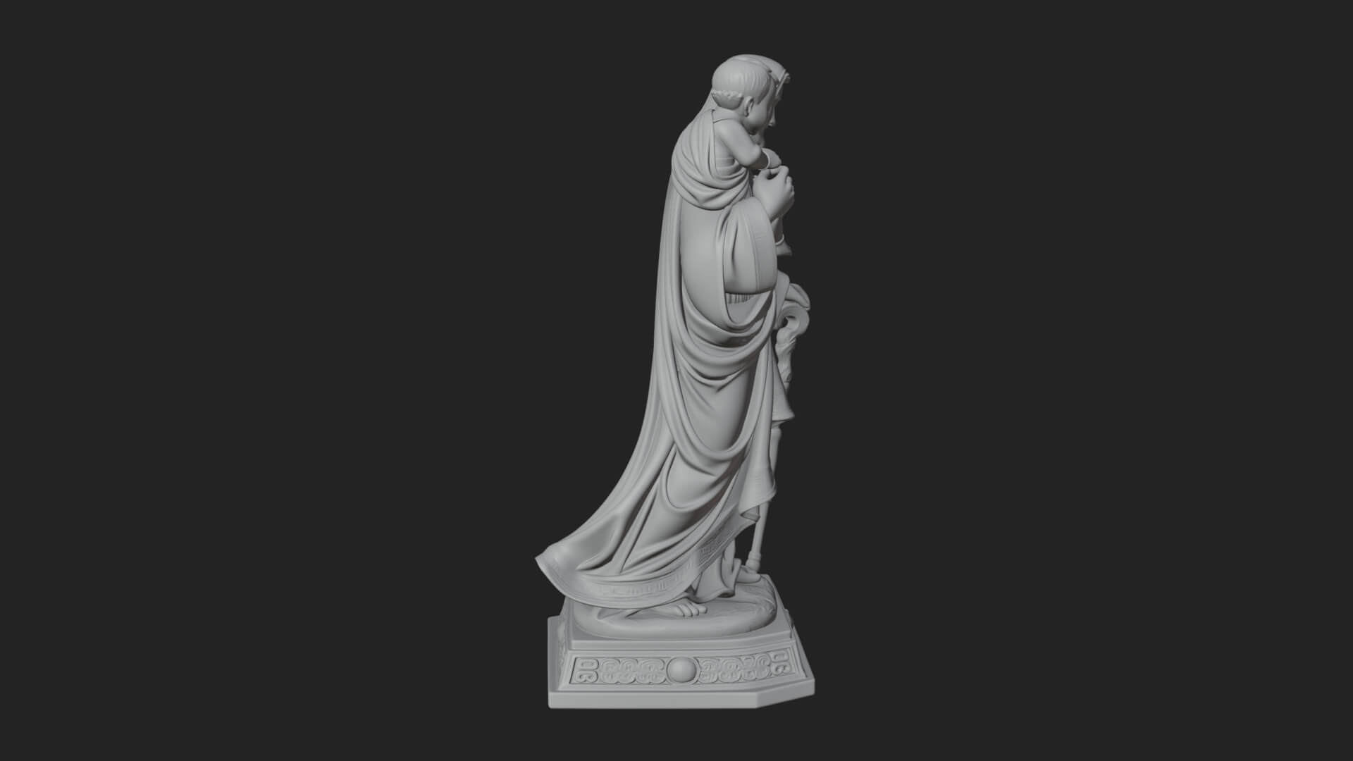 Saint Joseph with Child Statue Design 5 3D Print Model 3D Model