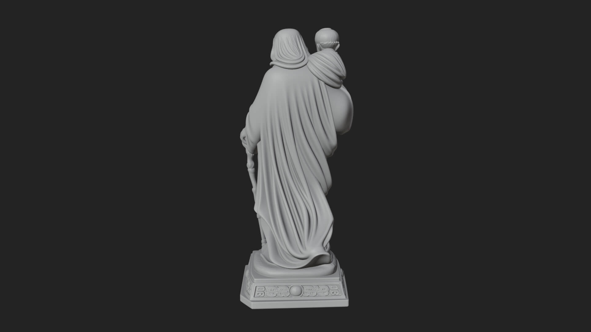 Saint Joseph with Child Statue Design 5 3D Print Model 3D Model