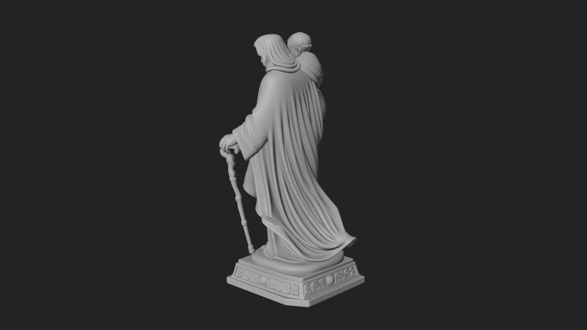 Saint Joseph with Child Statue Design 5 3D Print Model 3D Model