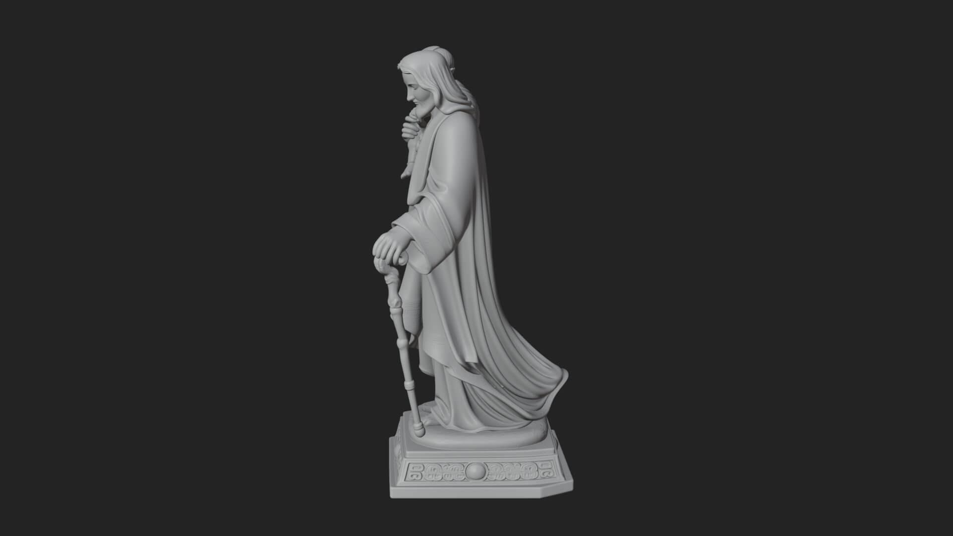 Saint Joseph with Child Statue Design 5 3D Print Model 3D Model