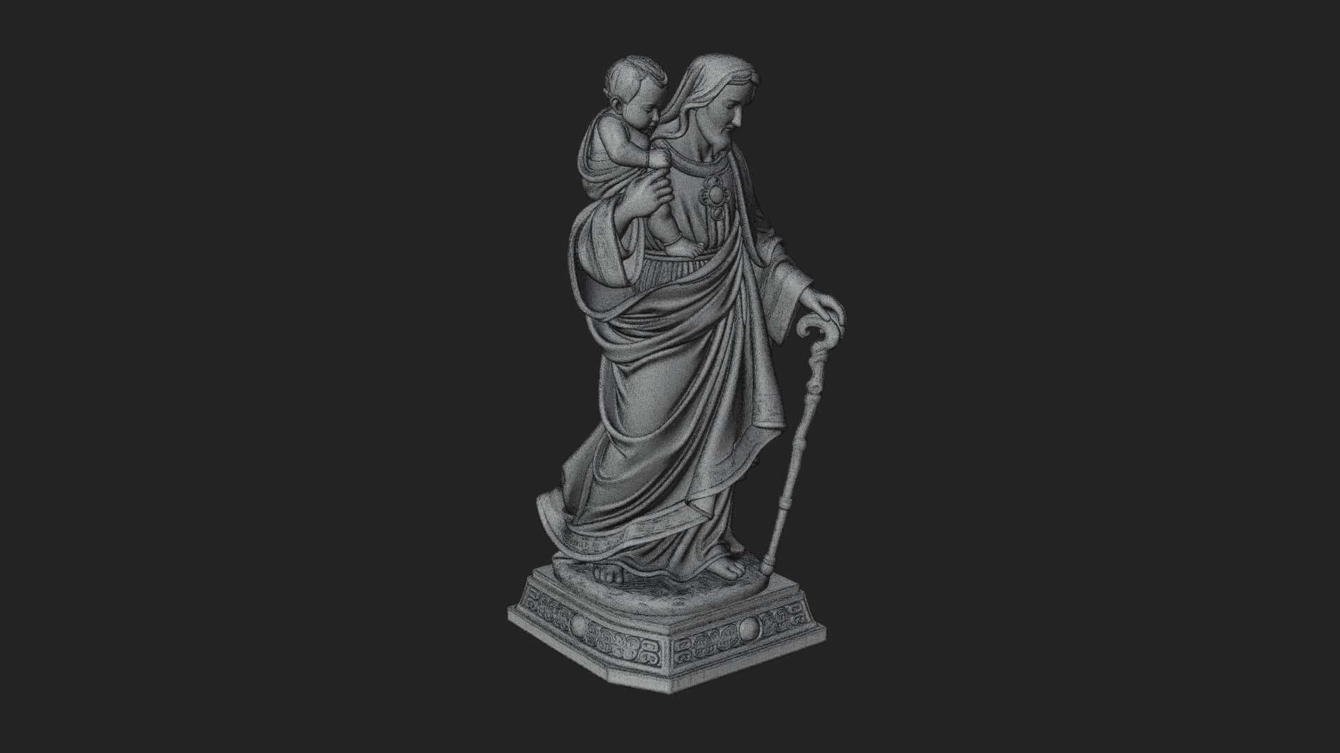 Saint Joseph with Child Statue Design 5 3D Print Model 3D Model
