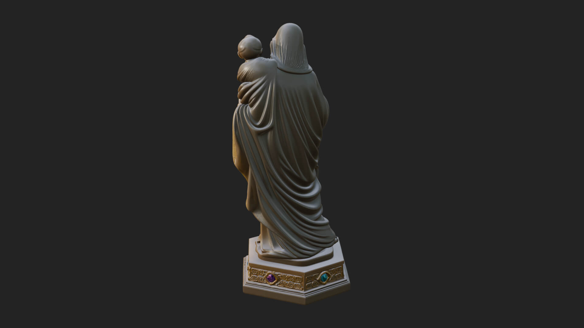 Saint Joseph With Child Statue Design 6 3D Print Model 3D Model