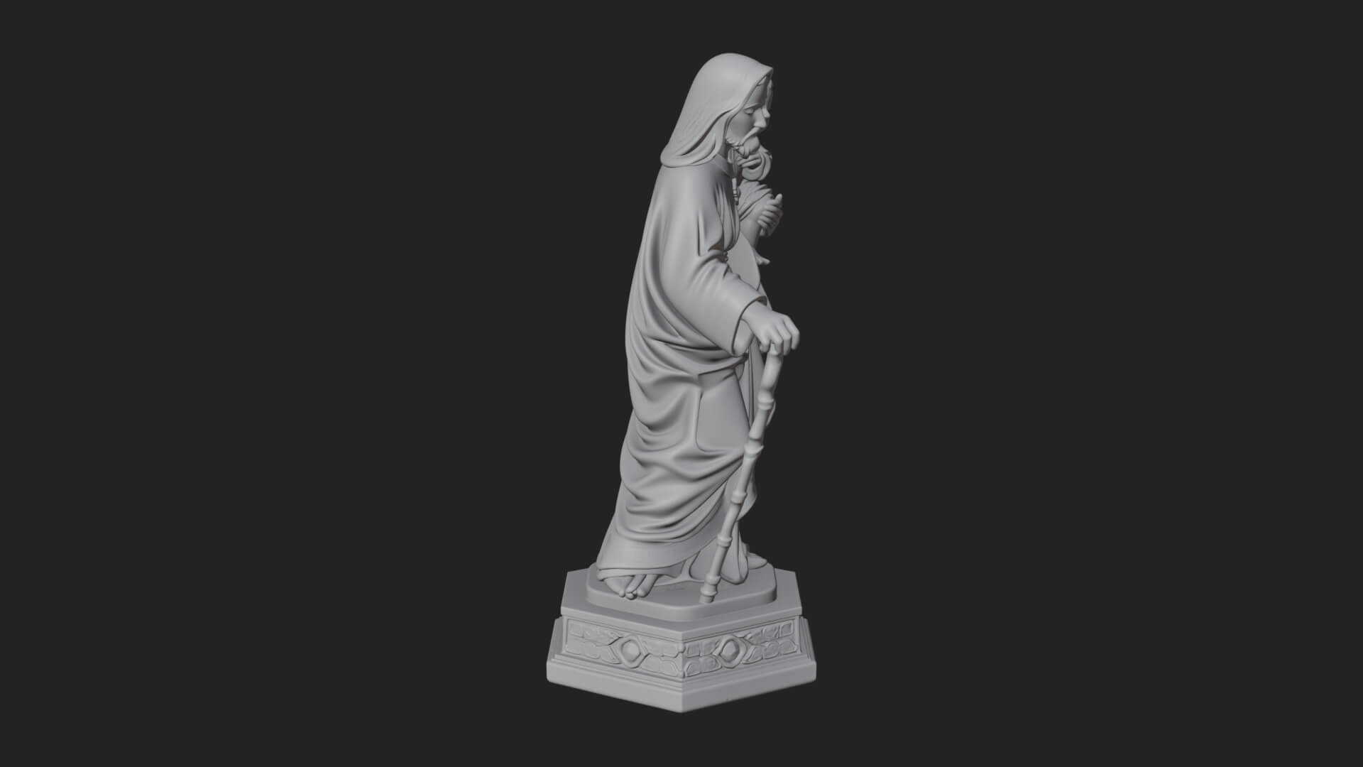Saint Joseph With Child Statue Design 6 3D Print Model 3D Model