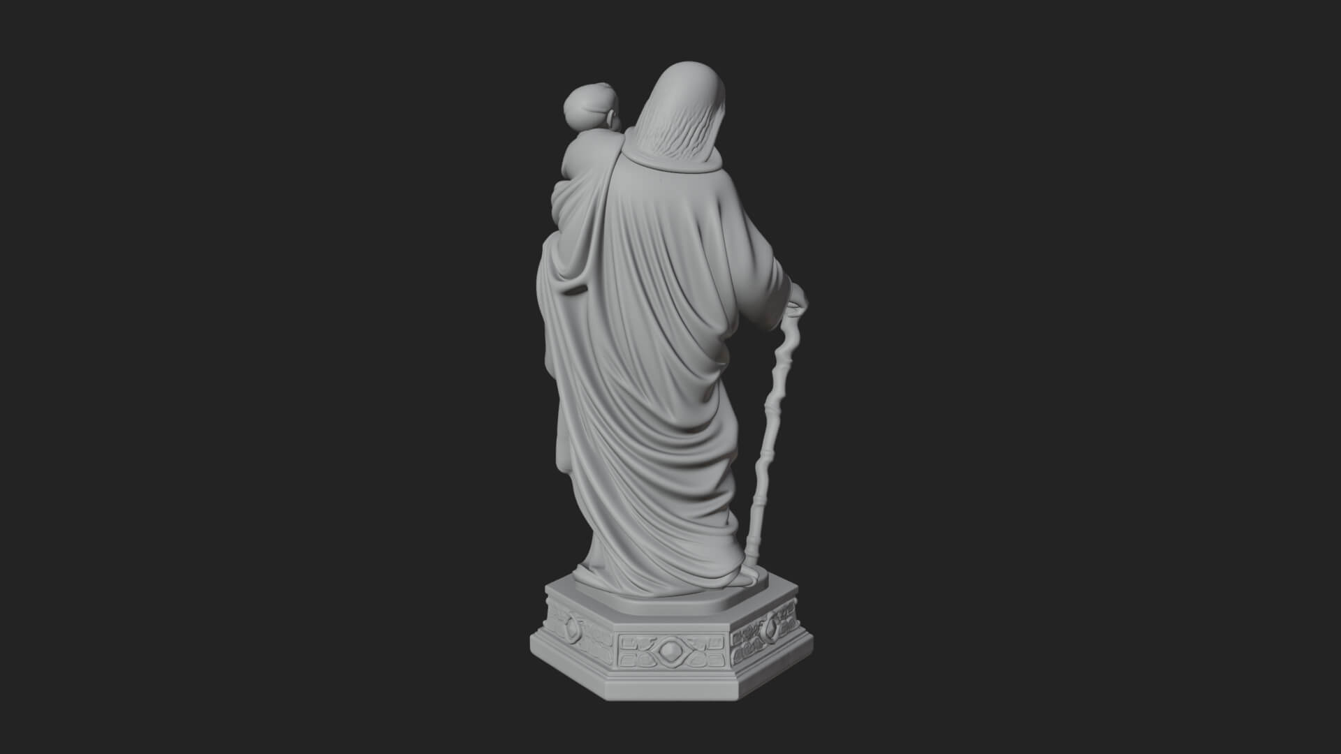 Saint Joseph With Child Statue Design 6 3D Print Model 3D Model