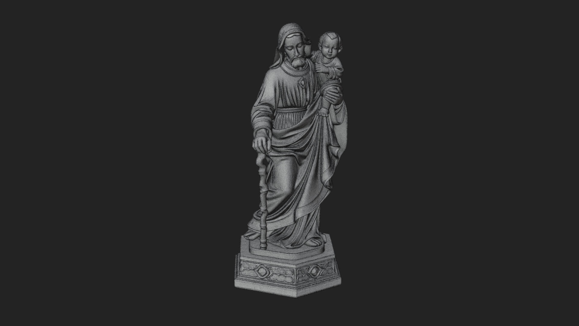 Saint Joseph With Child Statue Design 6 3D Print Model 3D Model