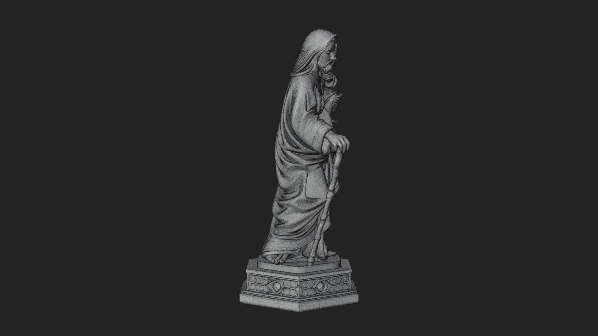 Saint Joseph With Child Statue Design 6 3D Print Model 3D Model