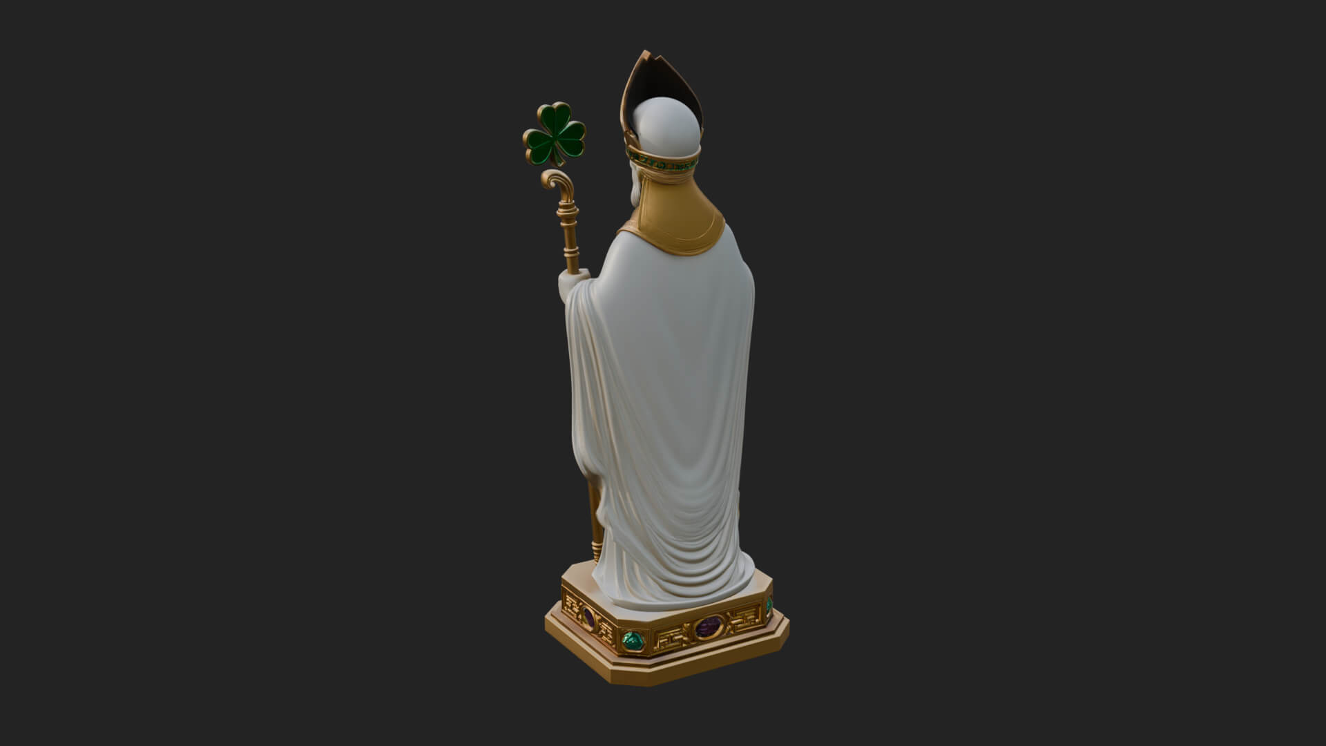 Saint Patrick Bishop Statue Design 1 3D Print Model 3D Model