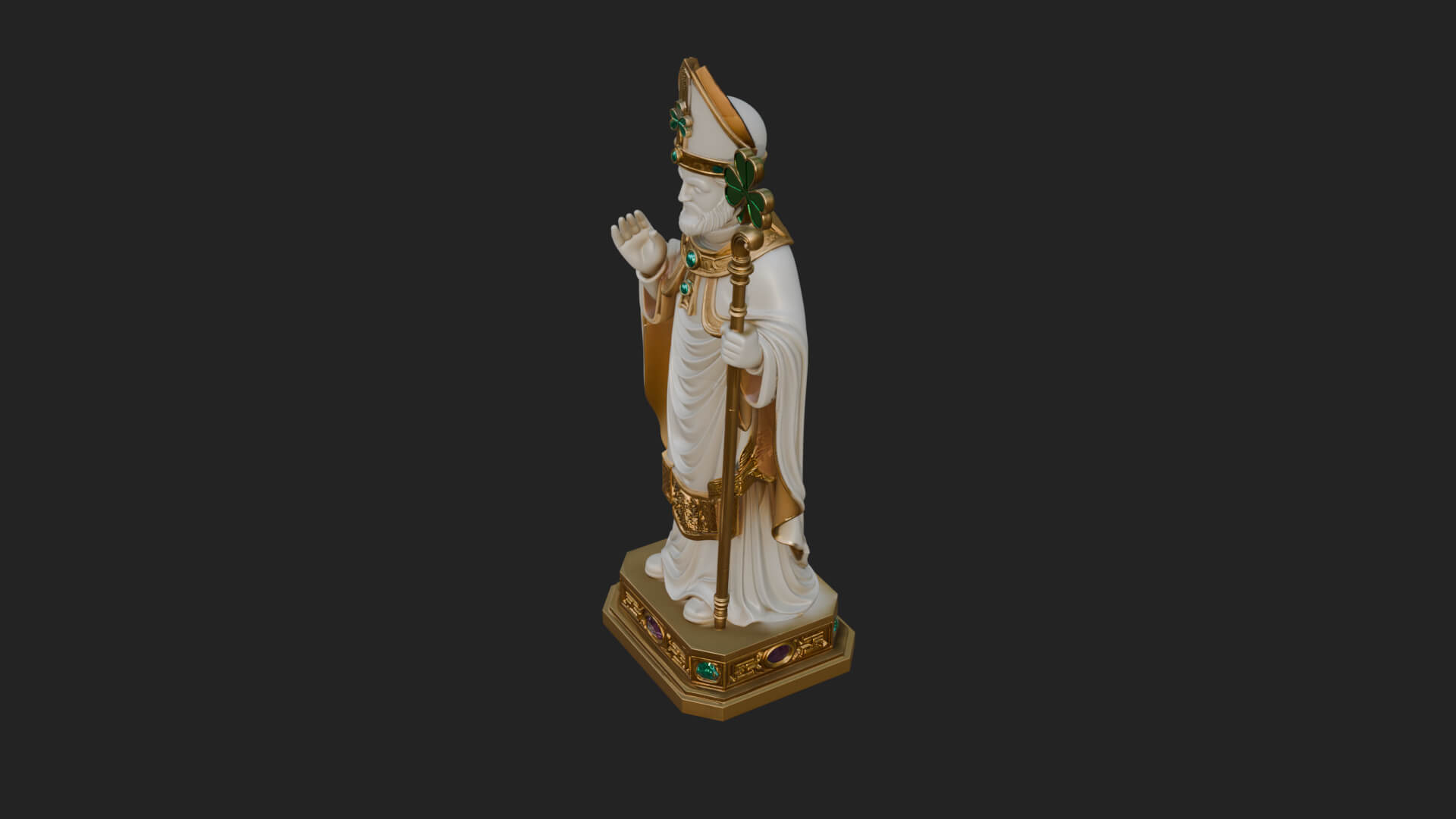 Saint Patrick Bishop Statue Design 1 3D Print Model 3D Model