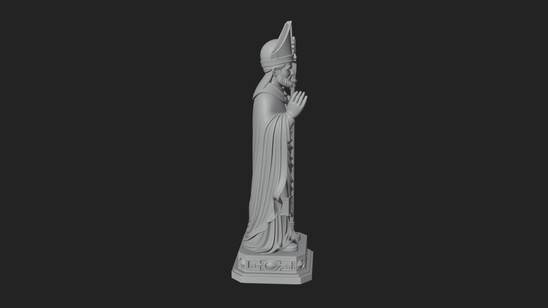Saint Patrick Bishop Statue Design 1 3D Print Model 3D Model