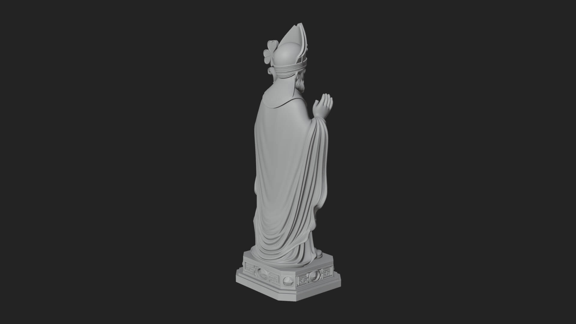 Saint Patrick Bishop Statue Design 1 3D Print Model 3D Model