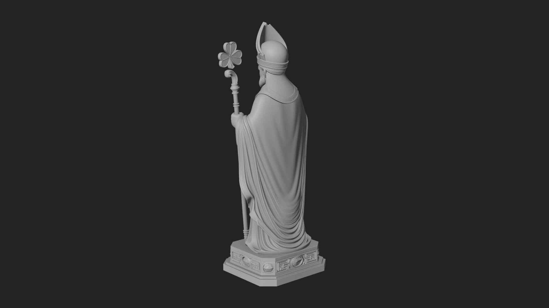 Saint Patrick Bishop Statue Design 1 3D Print Model 3D Model