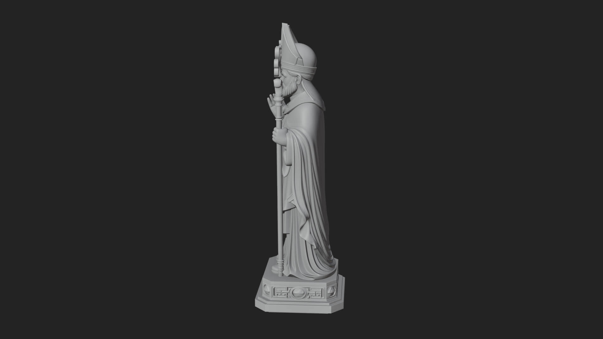 Saint Patrick Bishop Statue Design 1 3D Print Model 3D Model