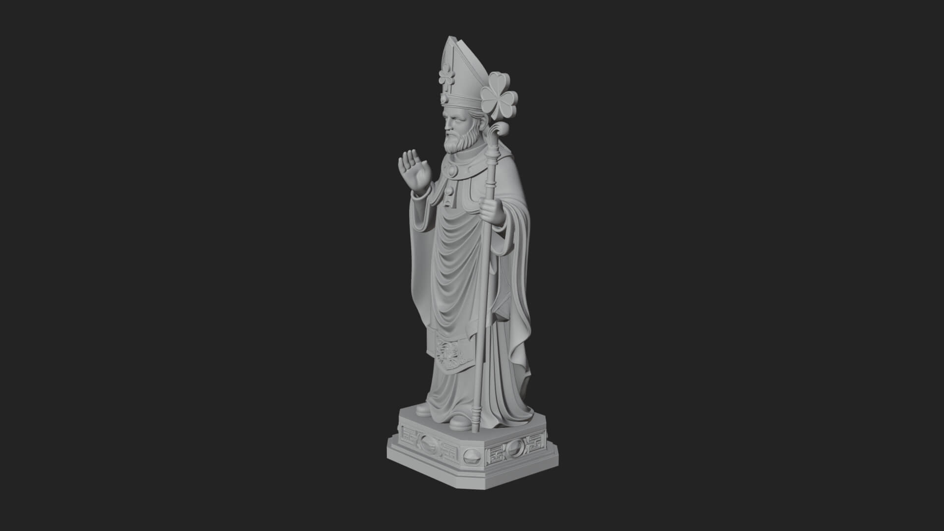Saint Patrick Bishop Statue Design 1 3D Print Model 3D Model