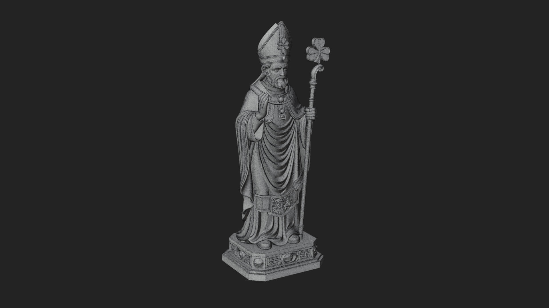 Saint Patrick Bishop Statue Design 1 3D Print Model 3D Model