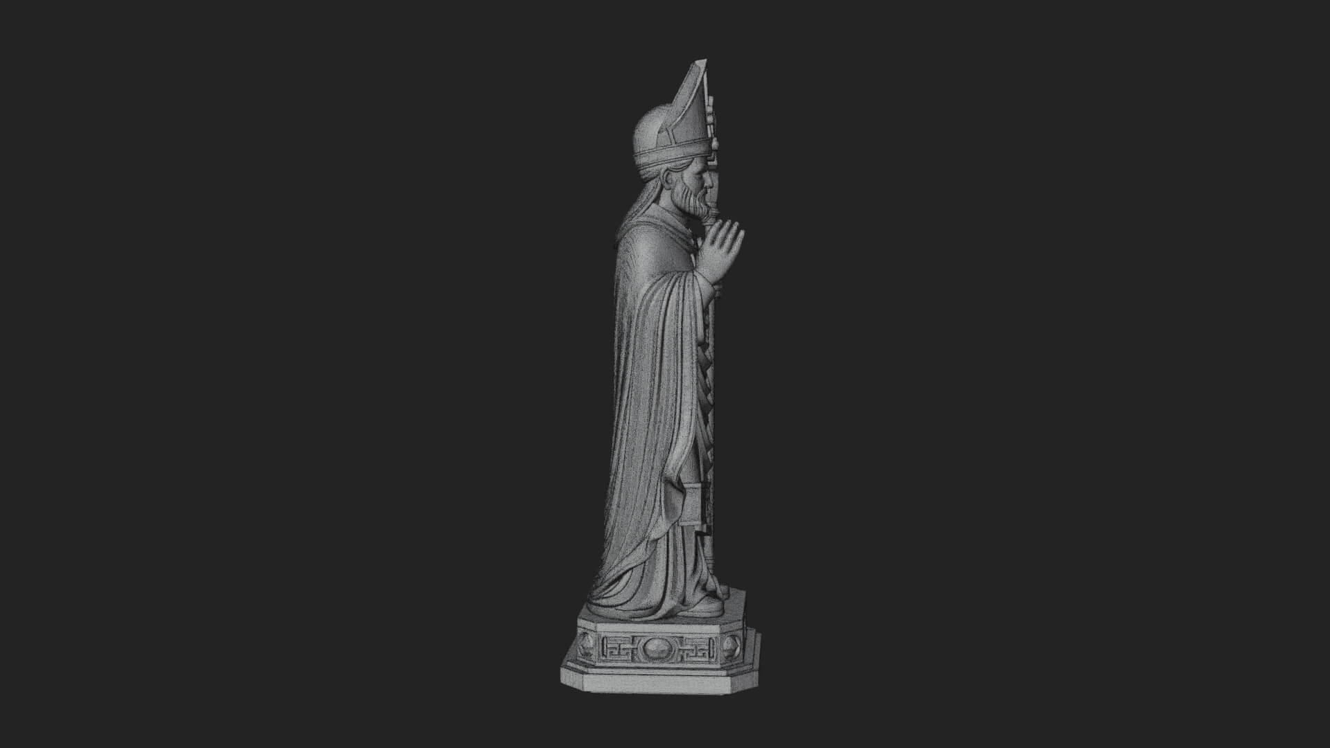 Saint Patrick Bishop Statue Design 1 3D Print Model 3D Model