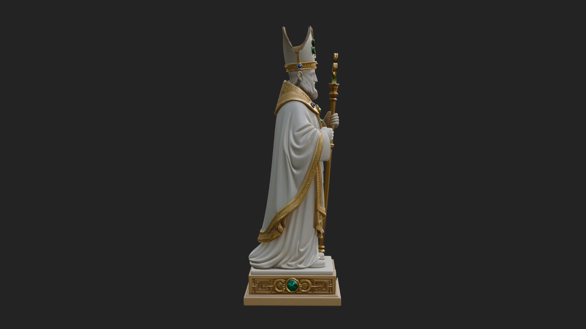 Saint Patrick Bishop Statue Design 2 3D Print Model 3D Model