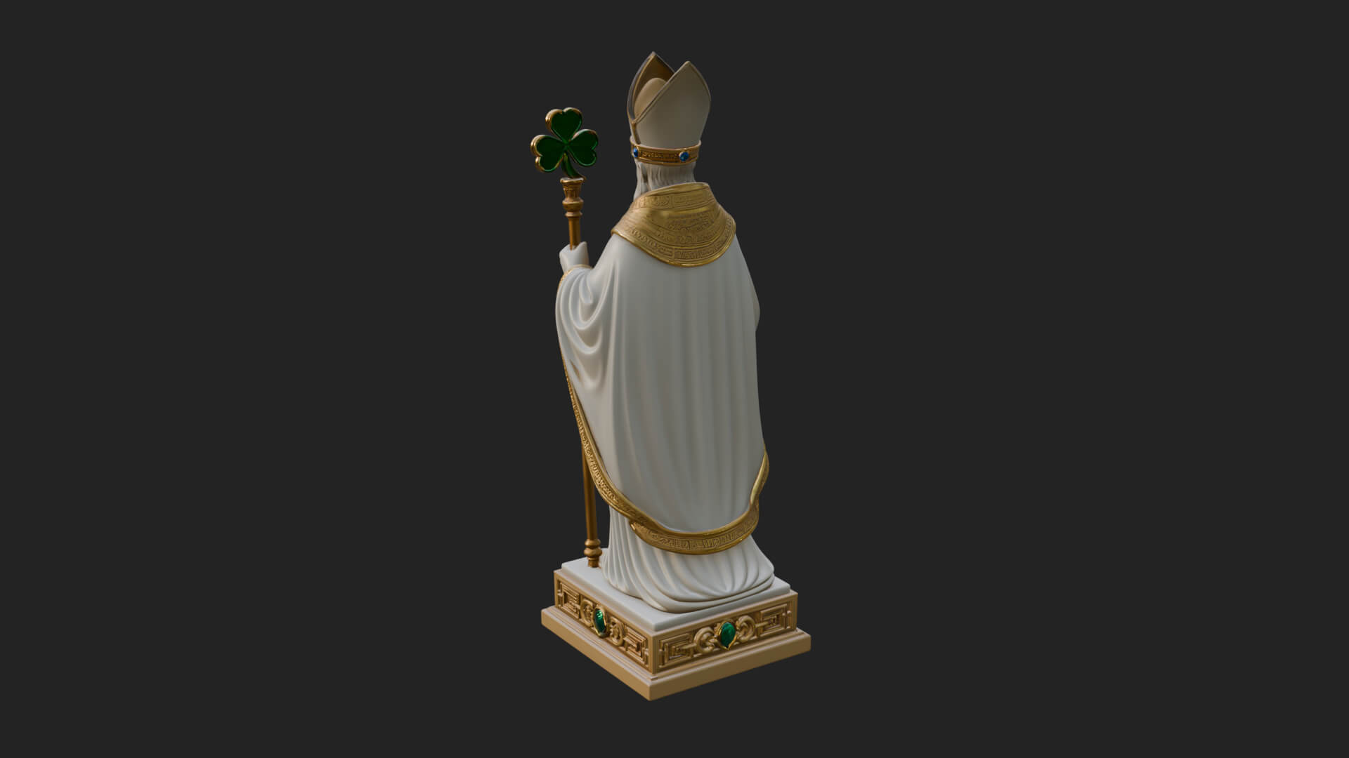 Saint Patrick Bishop Statue Design 2 3D Print Model 3D Model