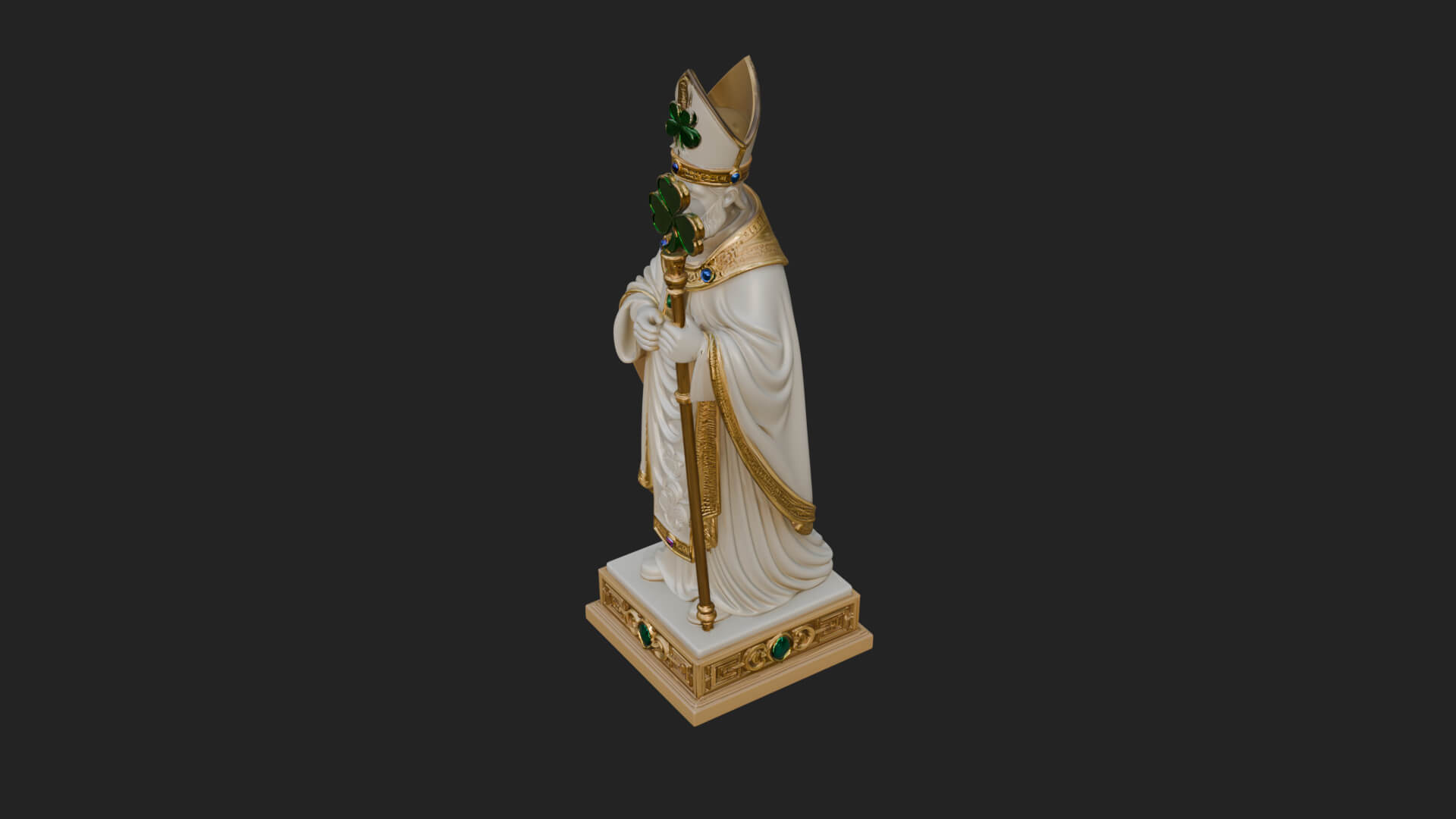 Saint Patrick Bishop Statue Design 2 3D Print Model 3D Model