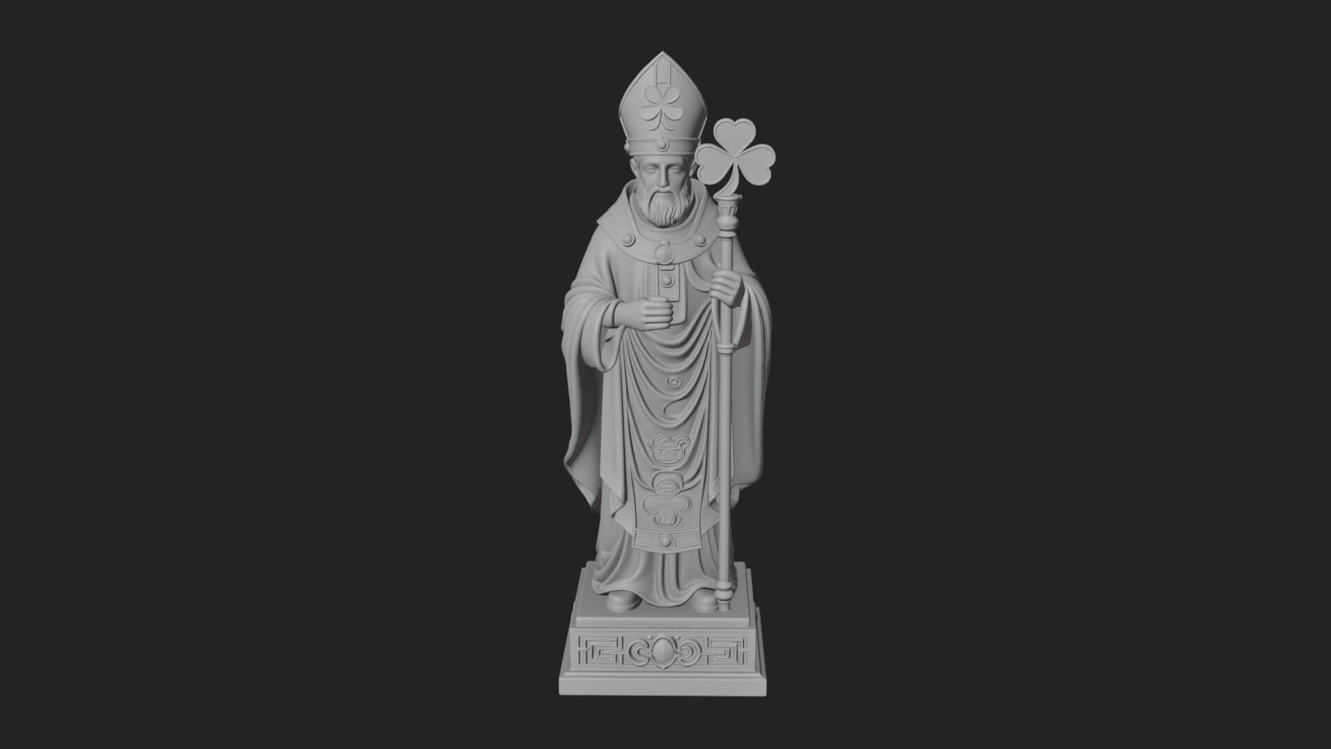 Saint Patrick Bishop Statue Design 2 3D Print Model 3D Model