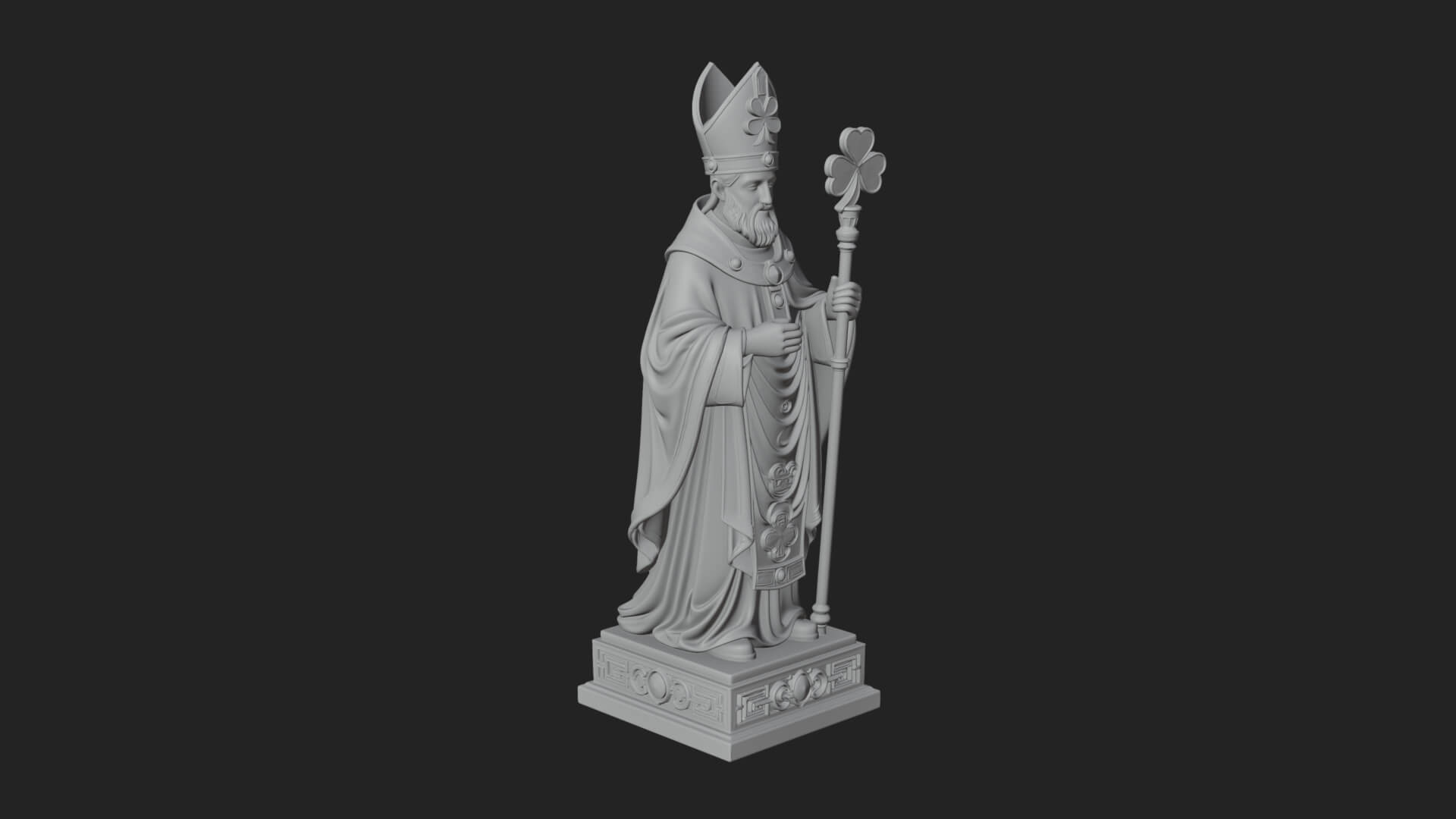Saint Patrick Bishop Statue Design 2 3D Print Model 3D Model