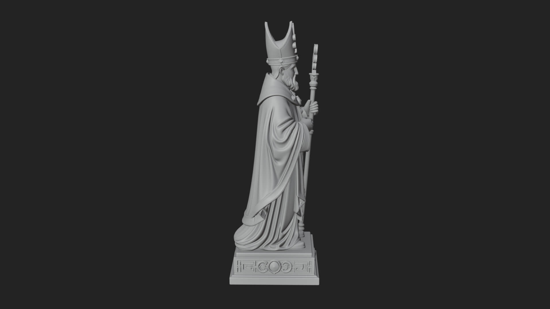 Saint Patrick Bishop Statue Design 2 3D Print Model 3D Model