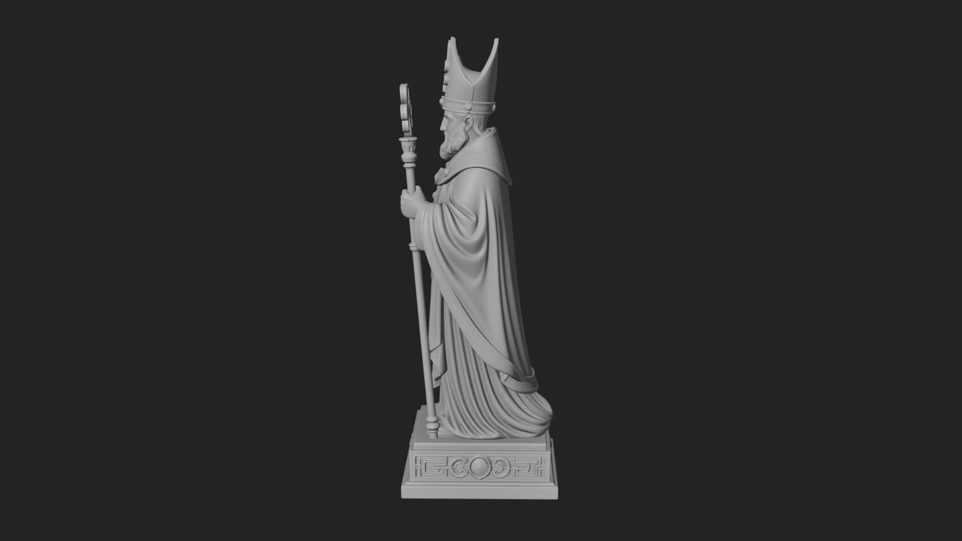 Saint Patrick Bishop Statue Design 2 3D Print Model 3D Model