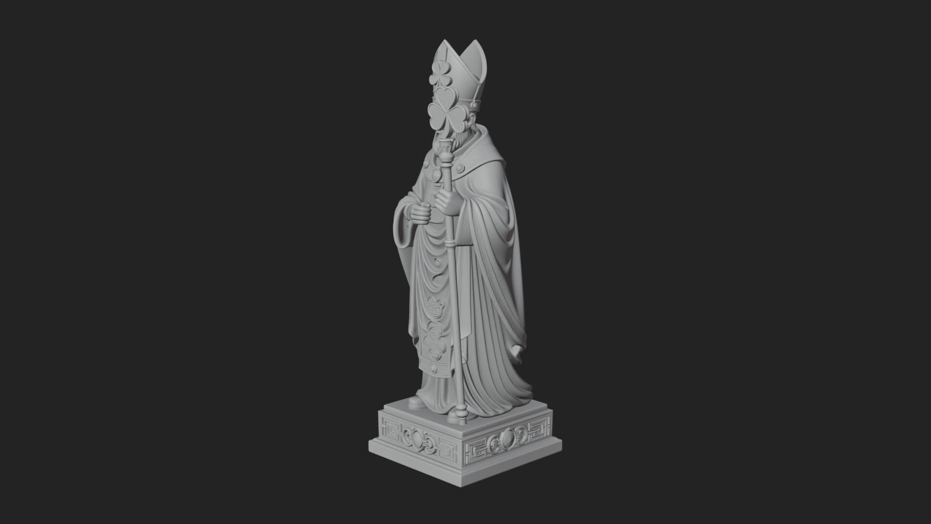 Saint Patrick Bishop Statue Design 2 3D Print Model 3D Model