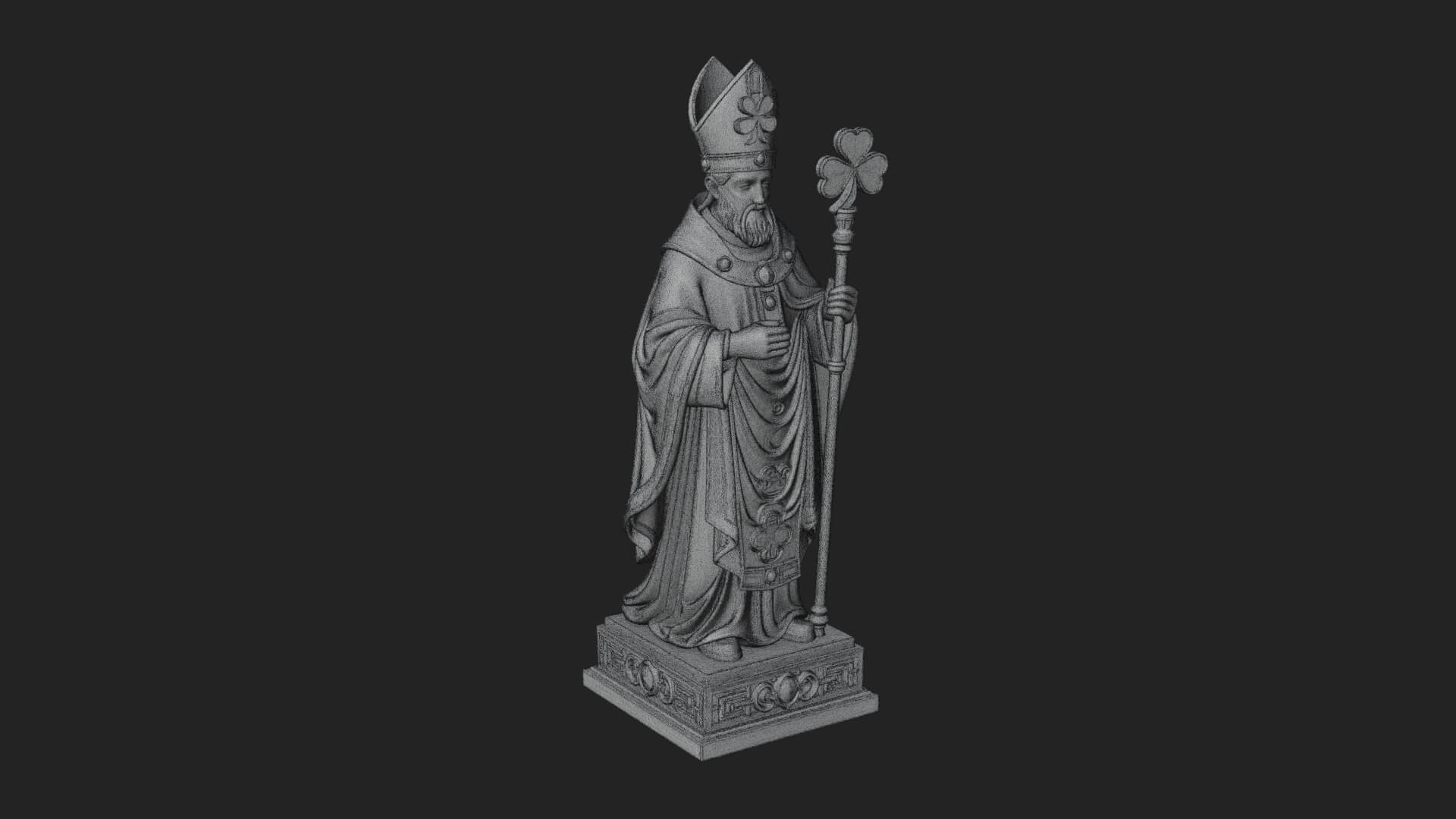 Saint Patrick Bishop Statue Design 2 3D Print Model 3D Model