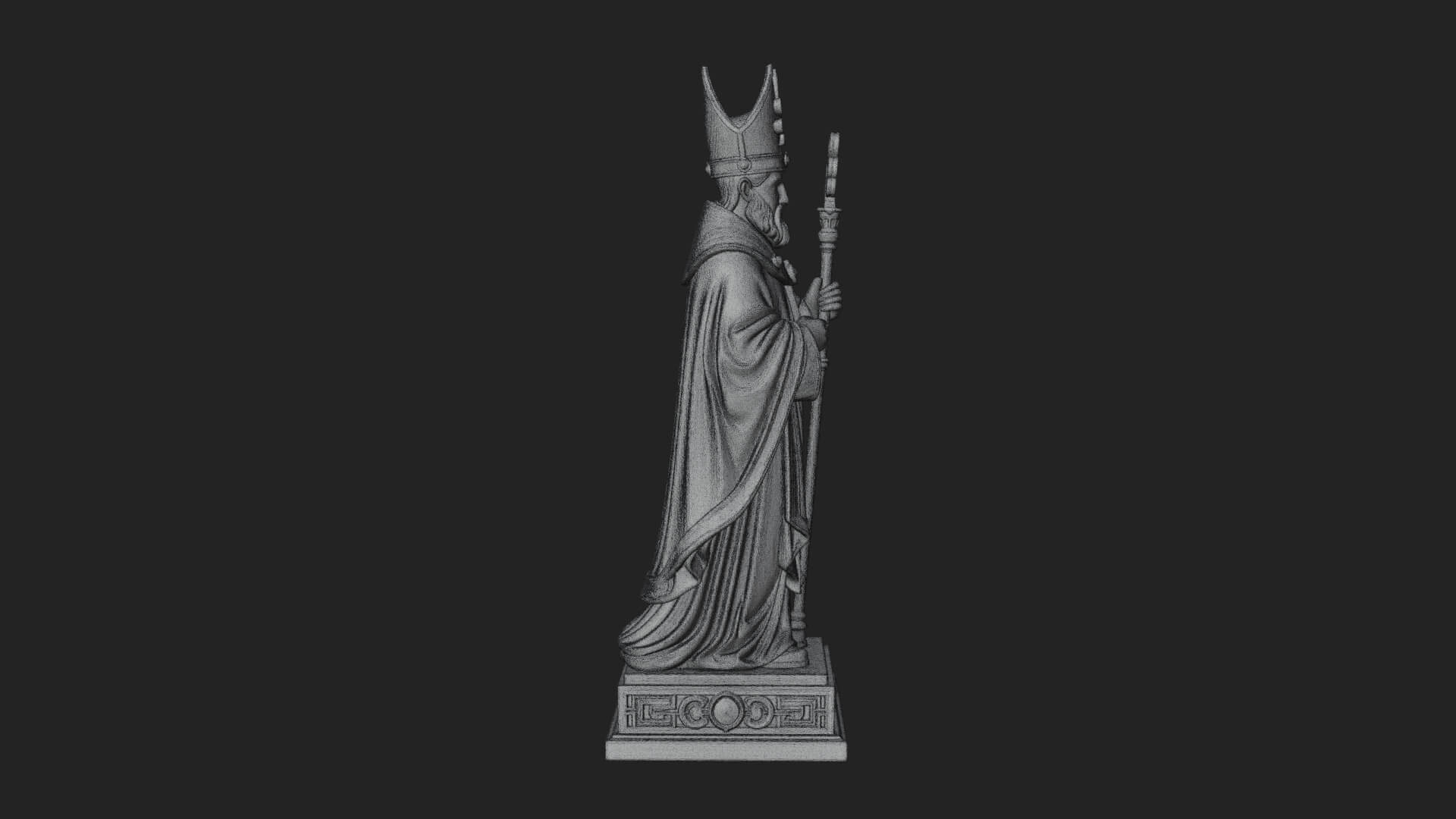 Saint Patrick Bishop Statue Design 2 3D Print Model 3D Model