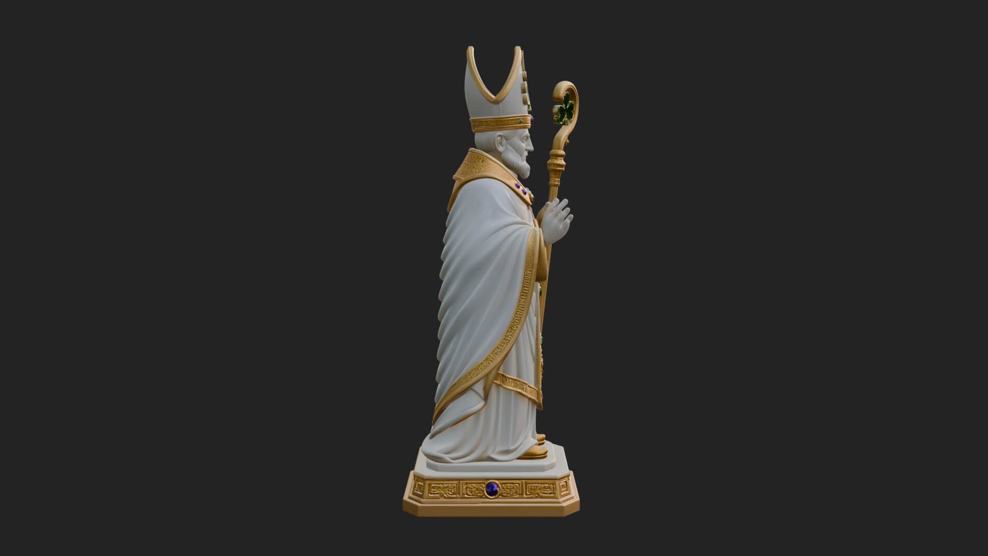 Saint Patrick Bishop Statue Design 3 3D Print Model 3D Model