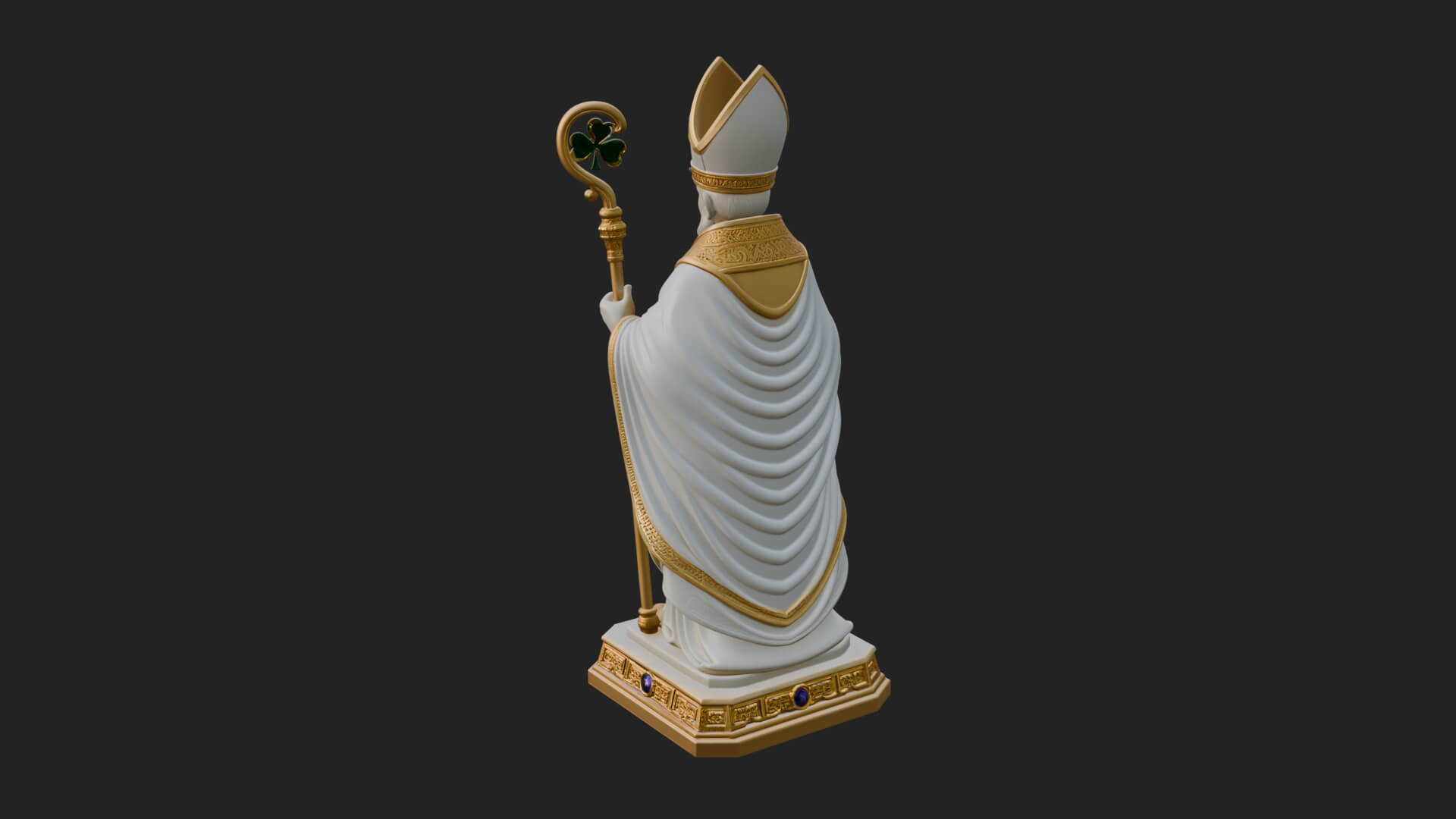 Saint Patrick Bishop Statue Design 3 3D Print Model 3D Model