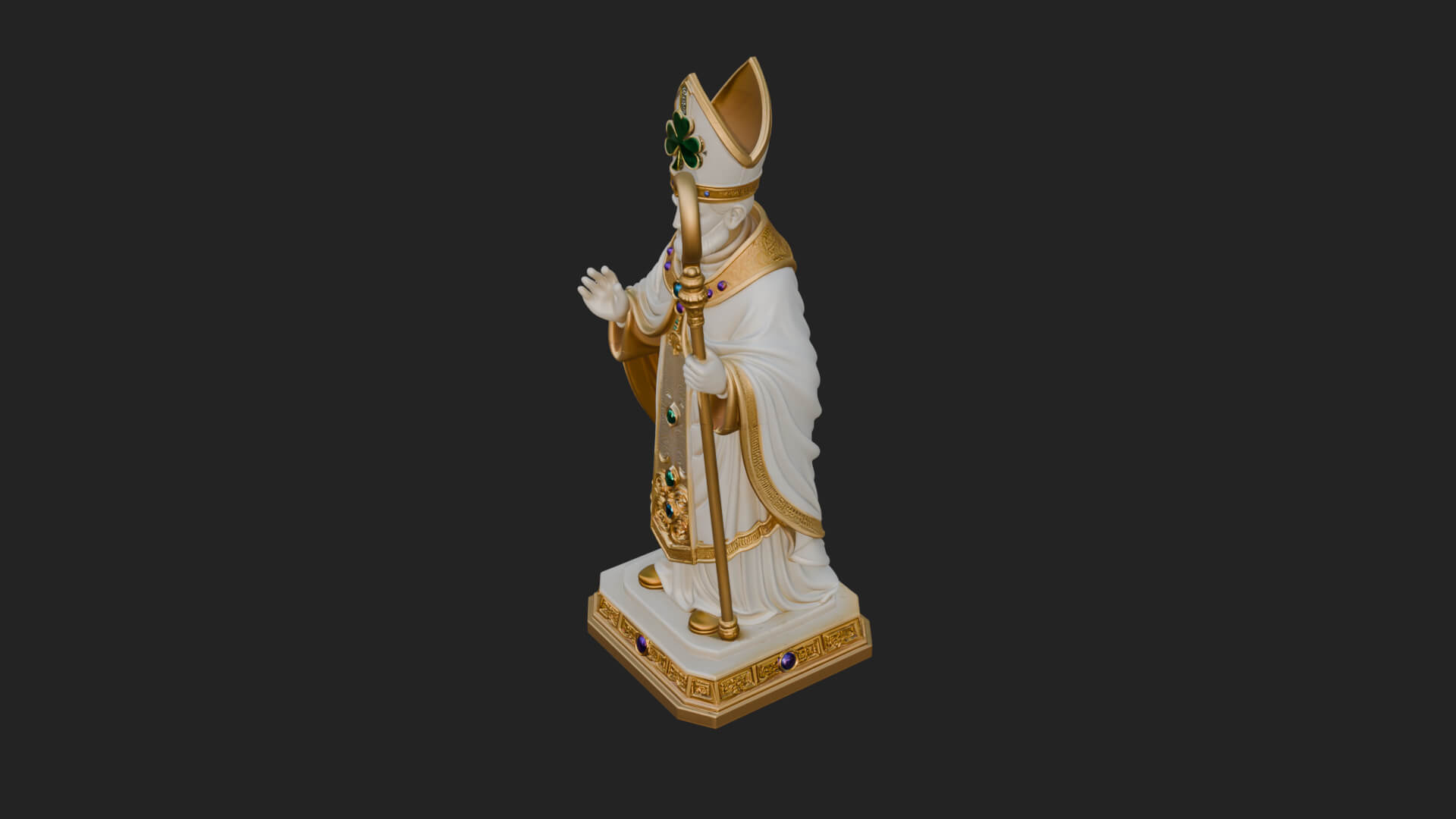 Saint Patrick Bishop Statue Design 3 3D Print Model 3D Model