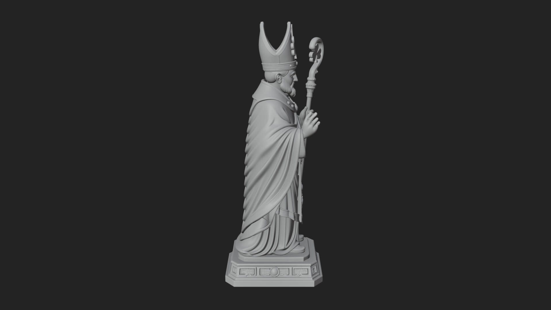 Saint Patrick Bishop Statue Design 3 3D Print Model 3D Model