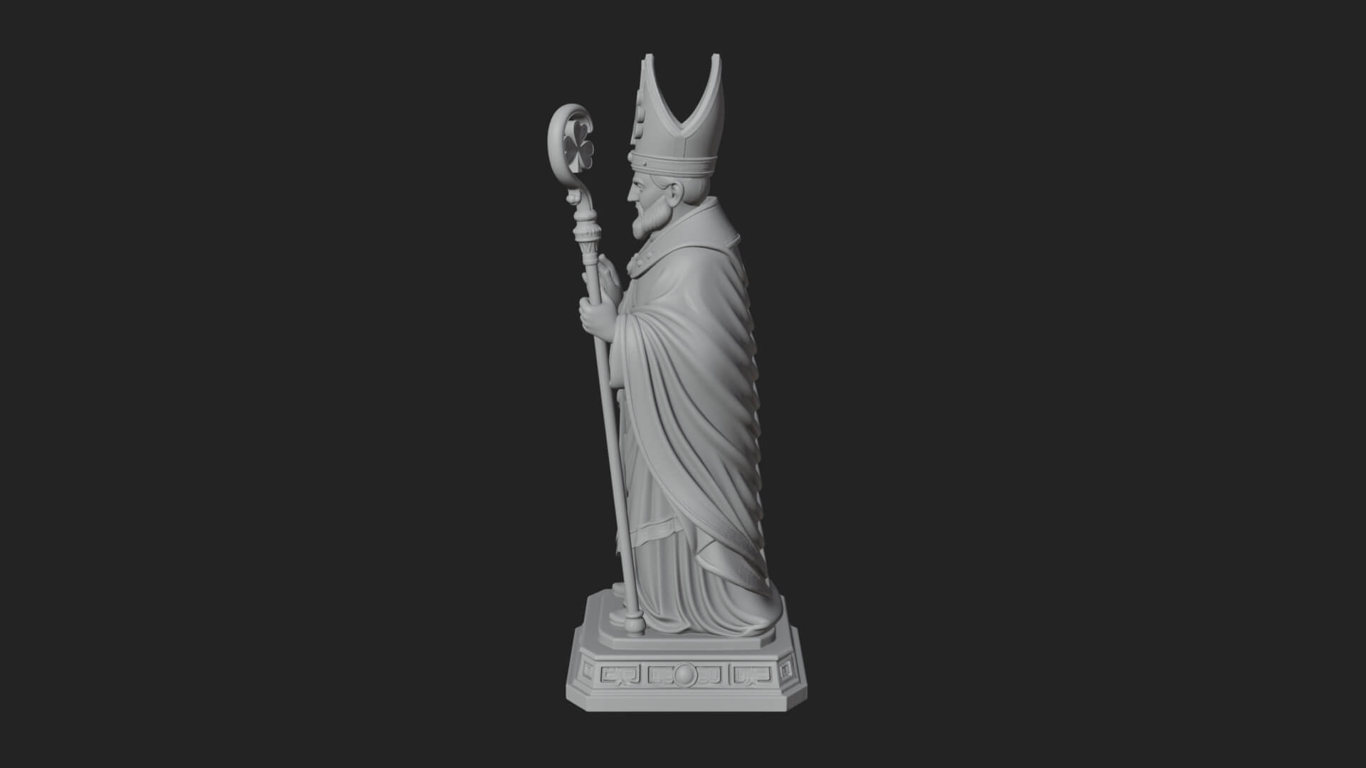 Saint Patrick Bishop Statue Design 3 3D Print Model 3D Model