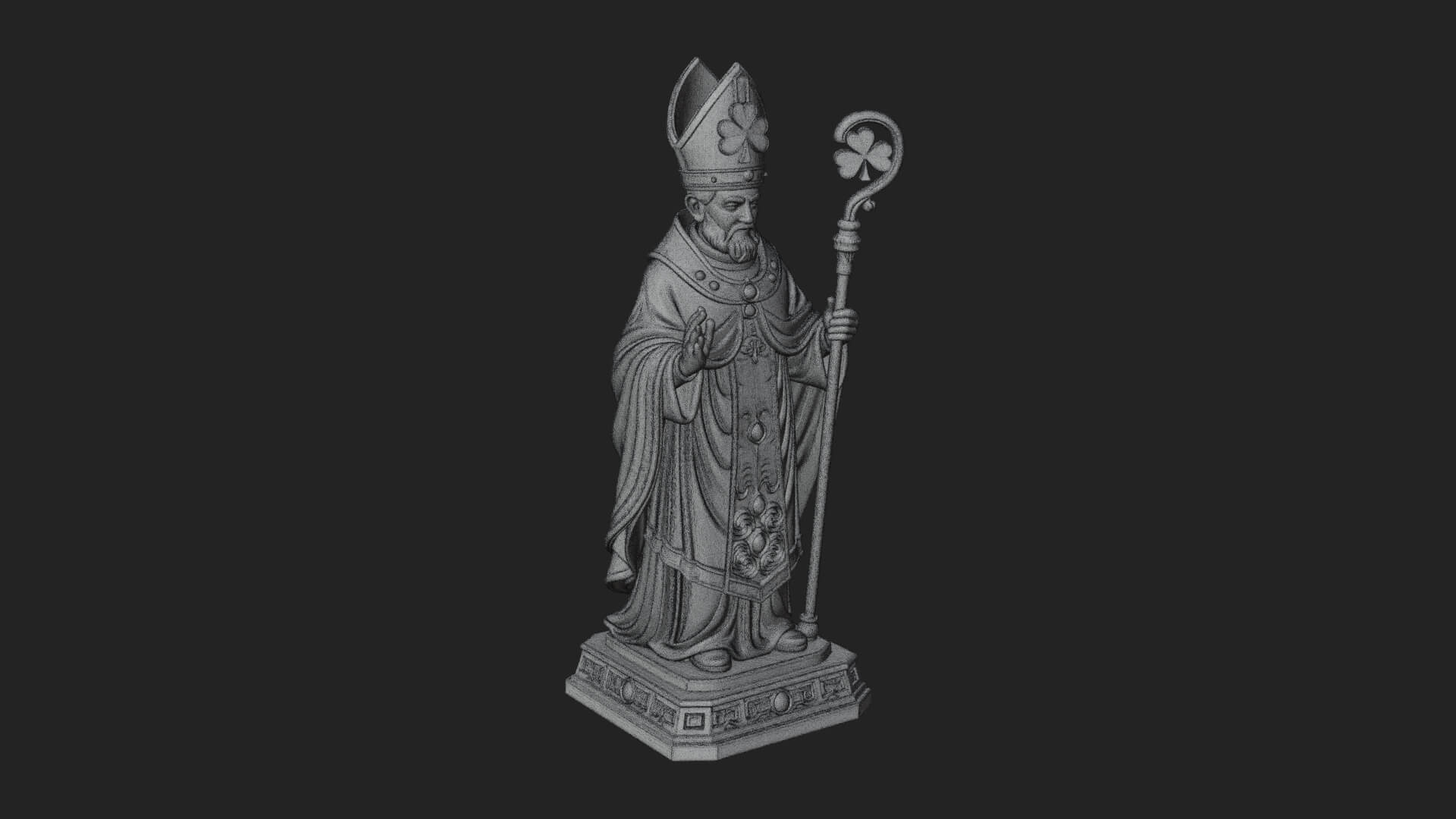 Saint Patrick Bishop Statue Design 3 3D Print Model 3D Model
