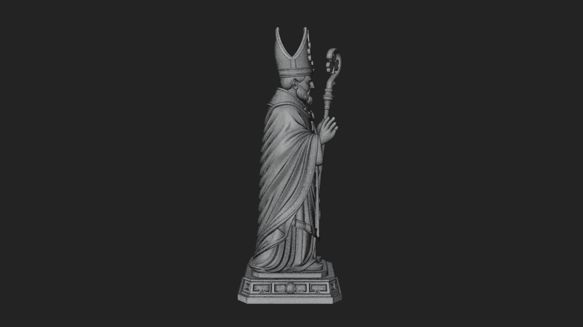 Saint Patrick Bishop Statue Design 3 3D Print Model 3D Model