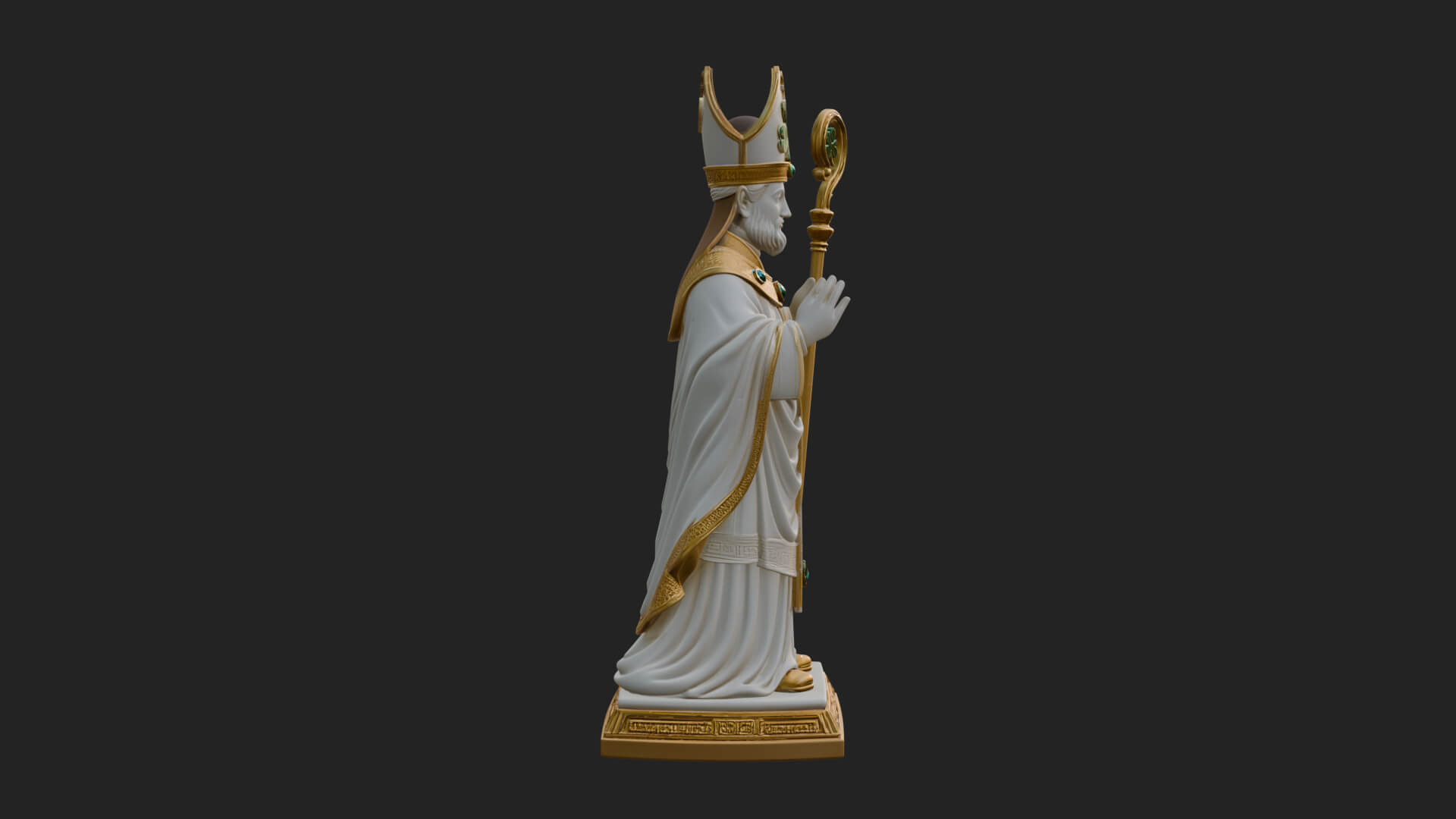 Saint Patrick Bishop Statue Design 4 3D Print Model 3D Model