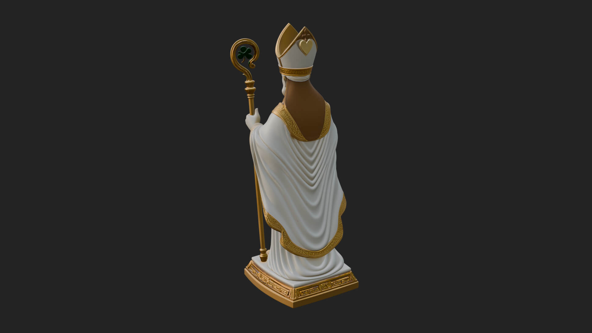 Saint Patrick Bishop Statue Design 4 3D Print Model 3D Model
