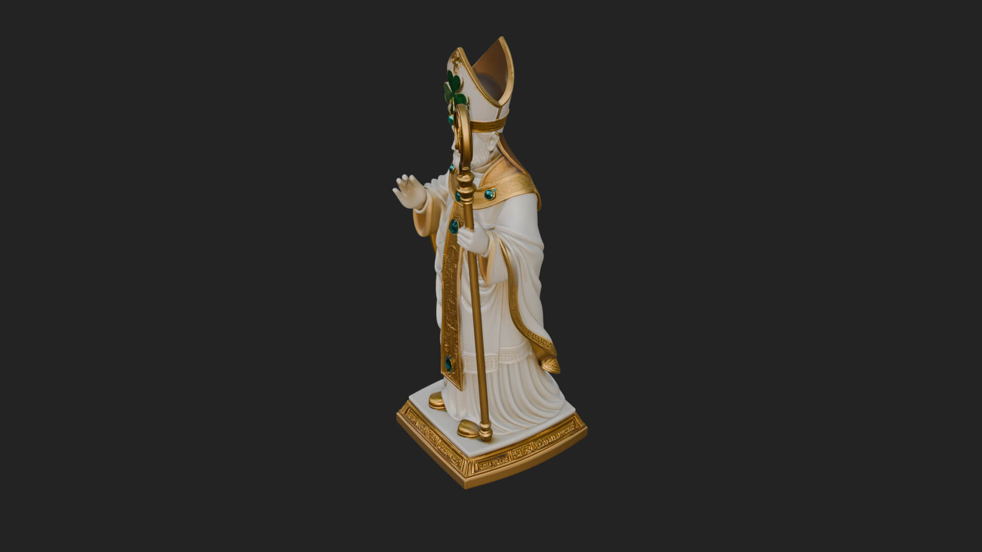 Saint Patrick Bishop Statue Design 4 3D Print Model 3D Model