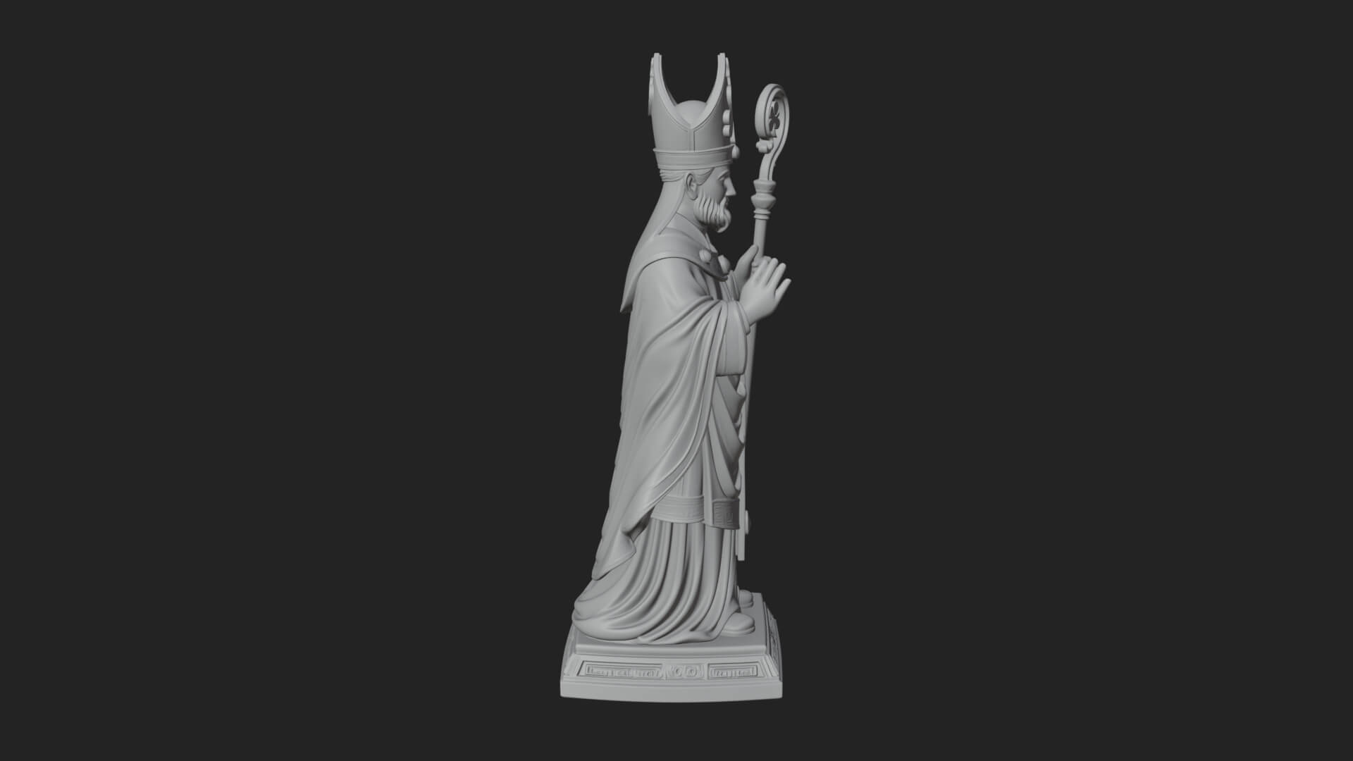 Saint Patrick Bishop Statue Design 4 3D Print Model 3D Model