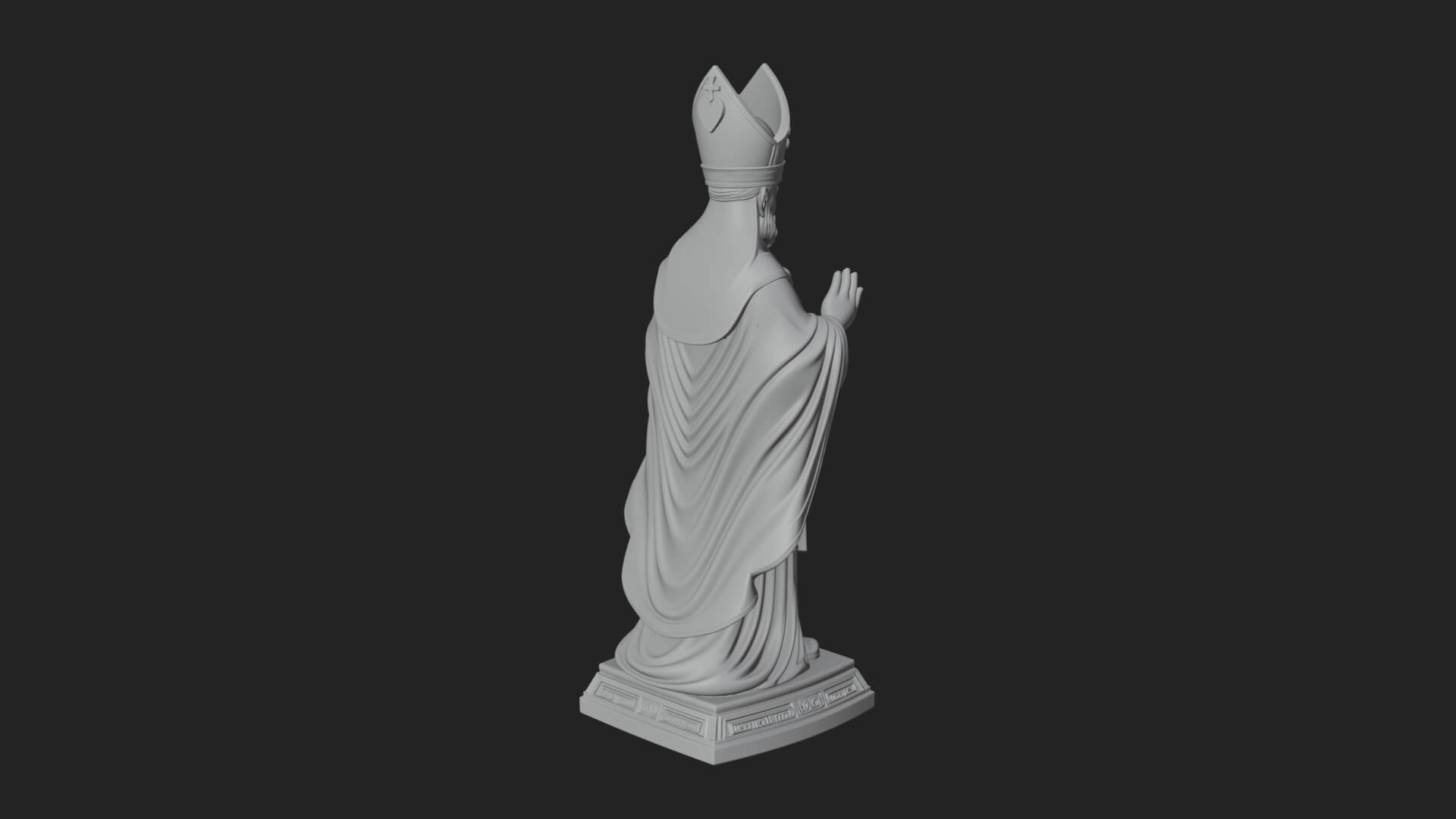 Saint Patrick Bishop Statue Design 4 3D Print Model 3D Model