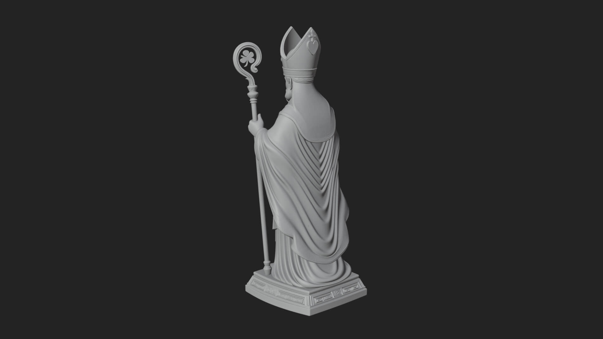 Saint Patrick Bishop Statue Design 4 3D Print Model 3D Model